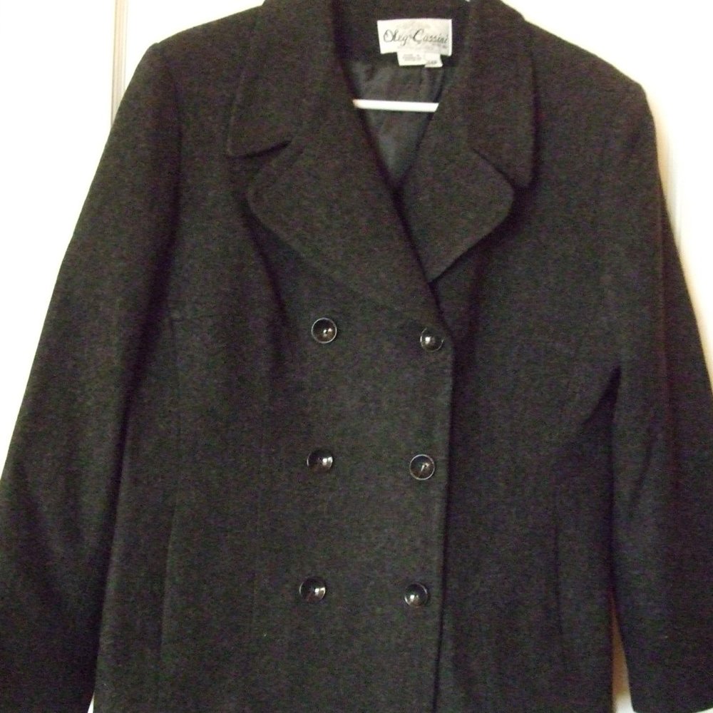 Oleg Cassini Charcoal Grey Double Breasted Suit
